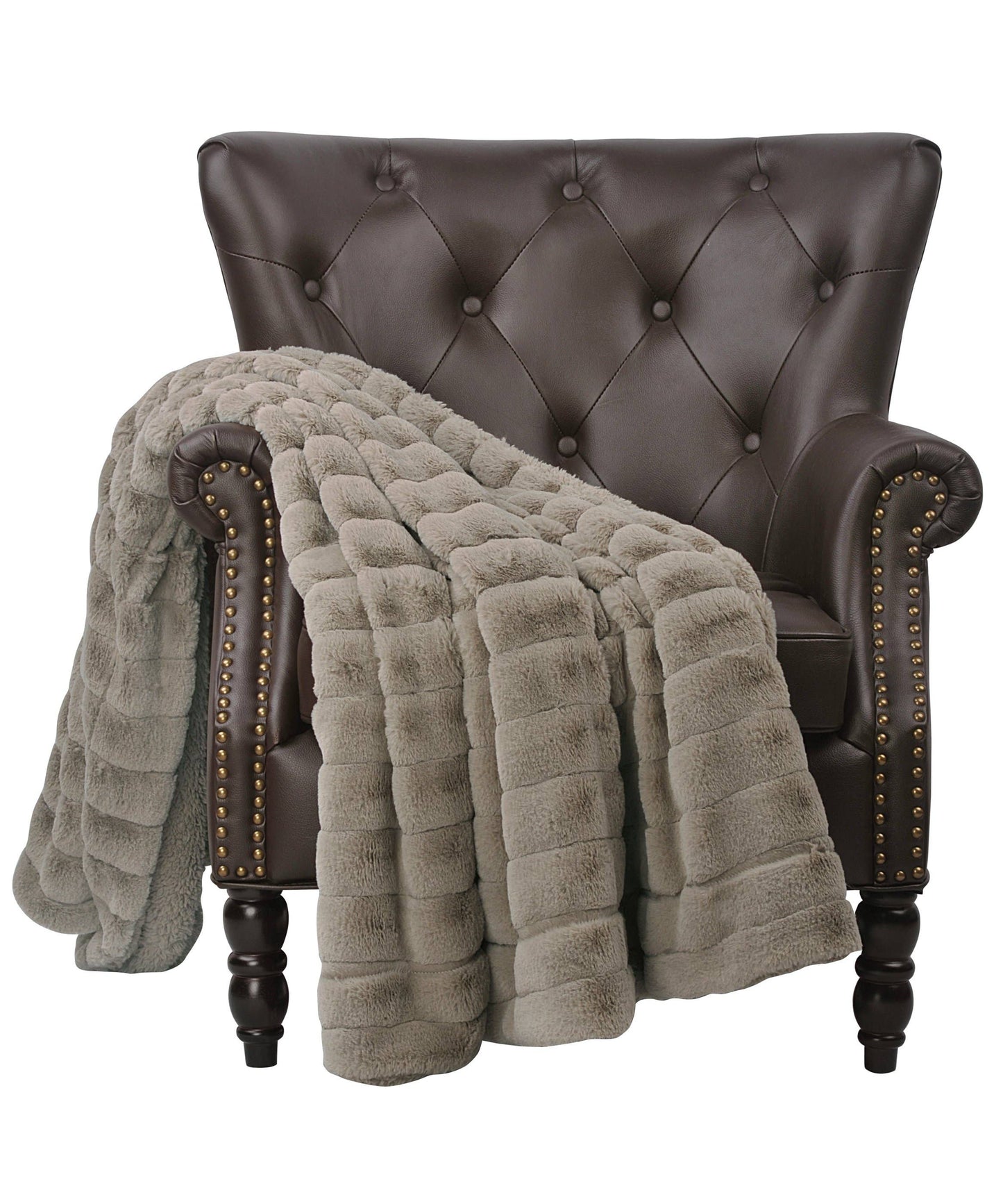 Cozy Soft Oversized 60 X 80 Throw Blanket Ribbed Plush for Couch or Bed: Silver Gray - Edwina Alexis