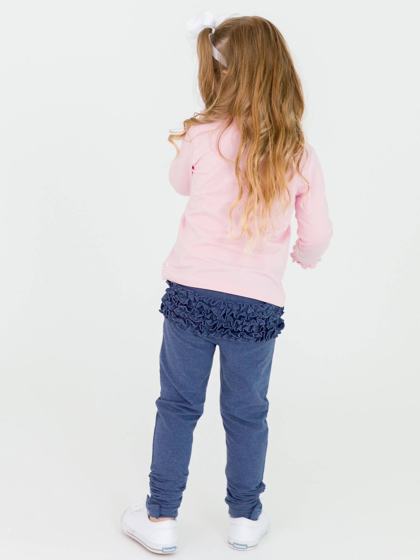 Girls Pink Knit Long Sleeve Ruffle Sleeve Top
: Pink / 18-24m