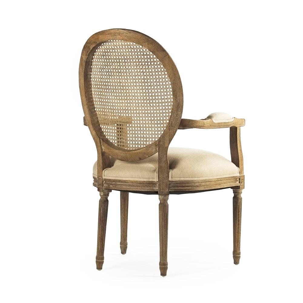 Medallion Cane Back Arm Chair - Edwina Alexis