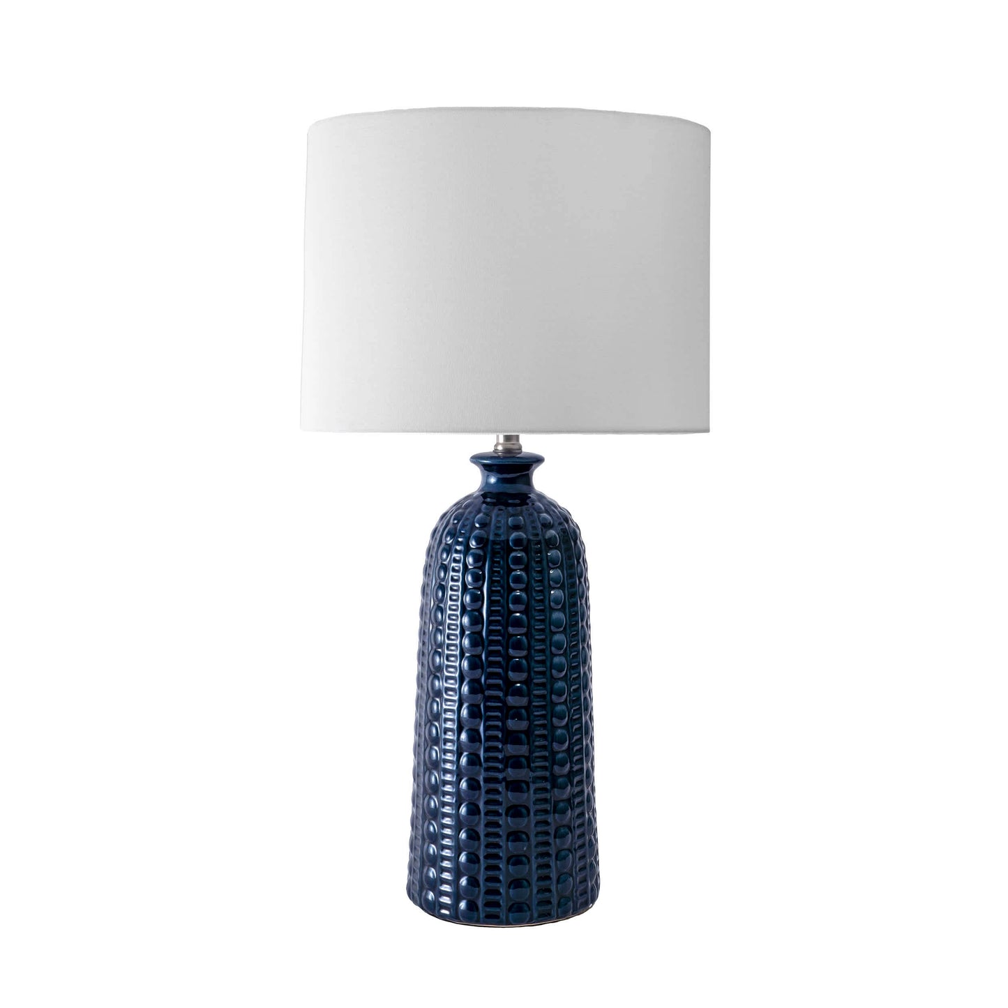 Flint 30" Ceramic Table Lamp: Navy / 100% Ceramic / 30" H x 15" W x 15" D - Edwina Alexis