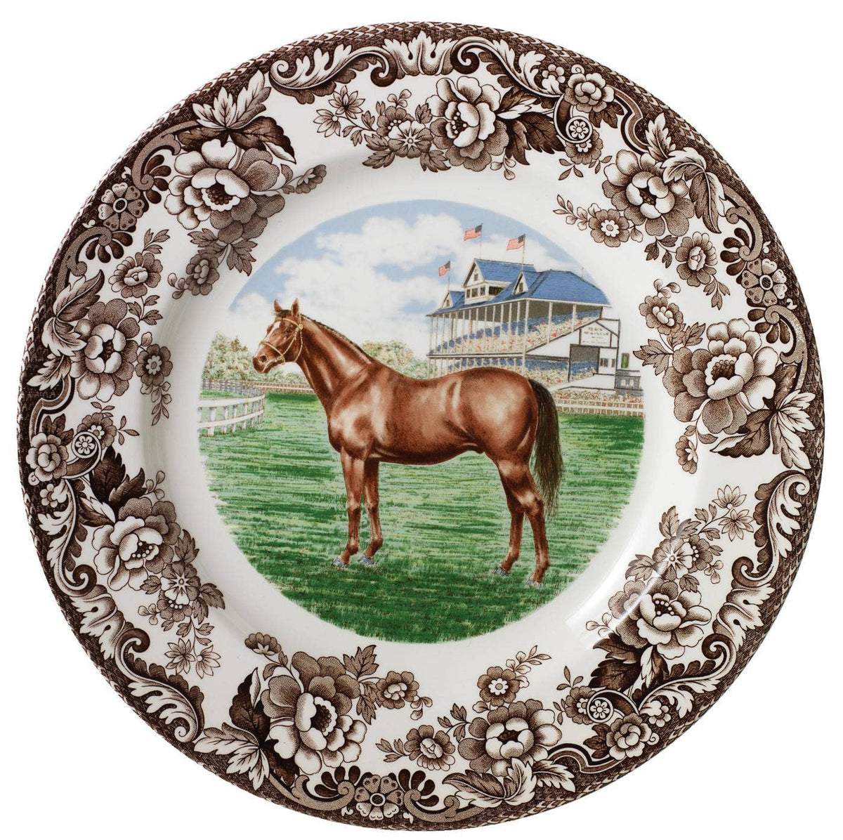 Woodland Horses Dinner Plate 10.5" Thoroughbrd