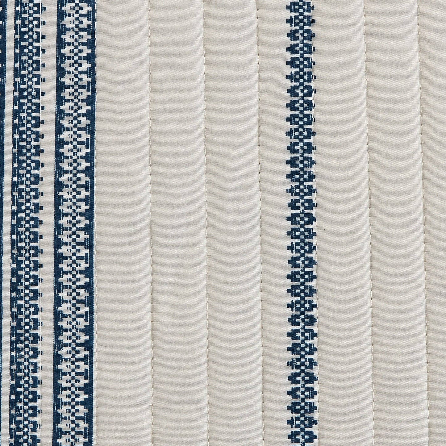 3-Piece Stripe Quilt - Wesley Collection: Wesley - White/Green / Twin - Edwina Alexis
