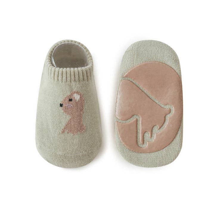Kids Girl Embroidered Pattern Non-Slip Floor Soft Socks: White / S (0-1Y) - Edwina Alexis