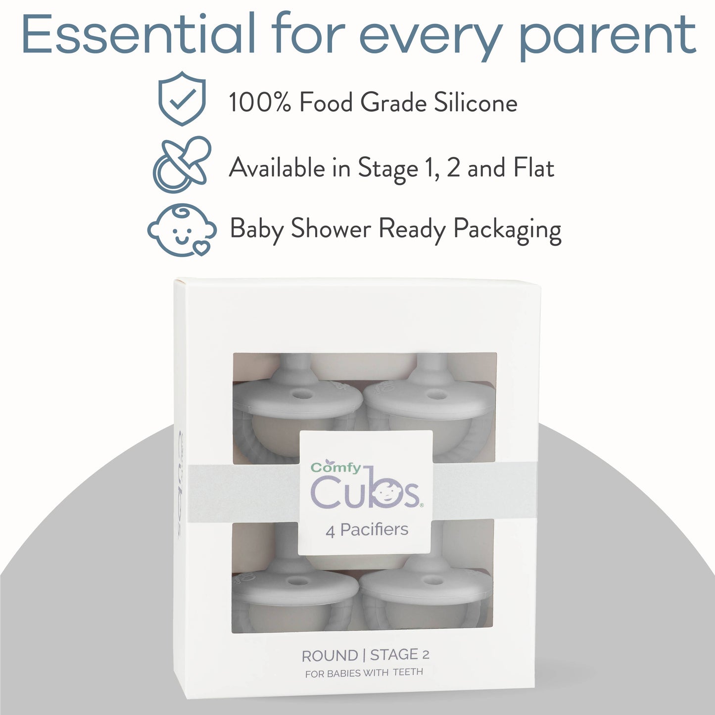 Pacifiers, Pack of 4 by Comfy Cubs: Pink / Stage 2 - Edwina Alexis