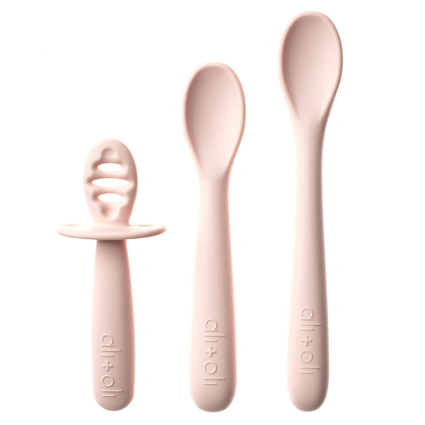 Ali+Oli (3-pc) Multi Stage Spoon Set for Baby (Blush) 6m+ - Edwina Alexis