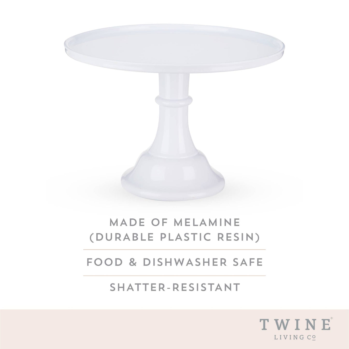 11.5" Collapsable Melamine Cake Stand - White - Edwina Alexis