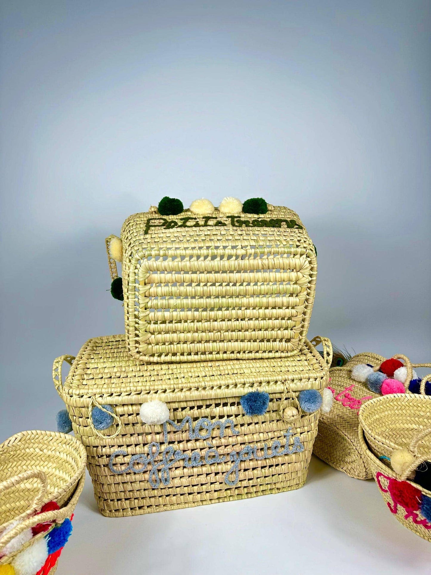 Personalized toy trunk , Wicker storage chest.: - Large: 60x40x33 cm - Edwina Alexis