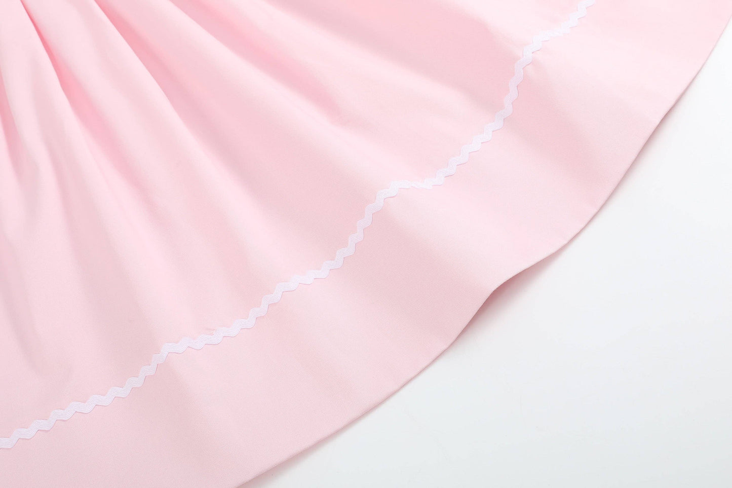 Pink and White Bows Smocked Bishop Dress: 12-18M