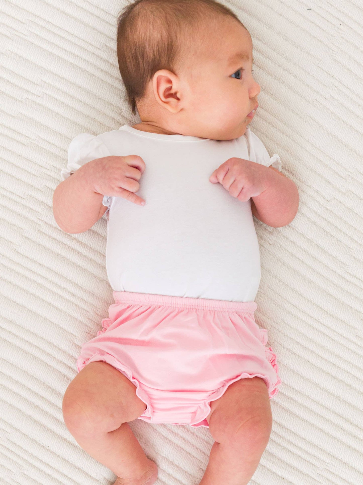 Baby Girls White Knit Puff Short Sleeve Bodysuit: White / 12-18m