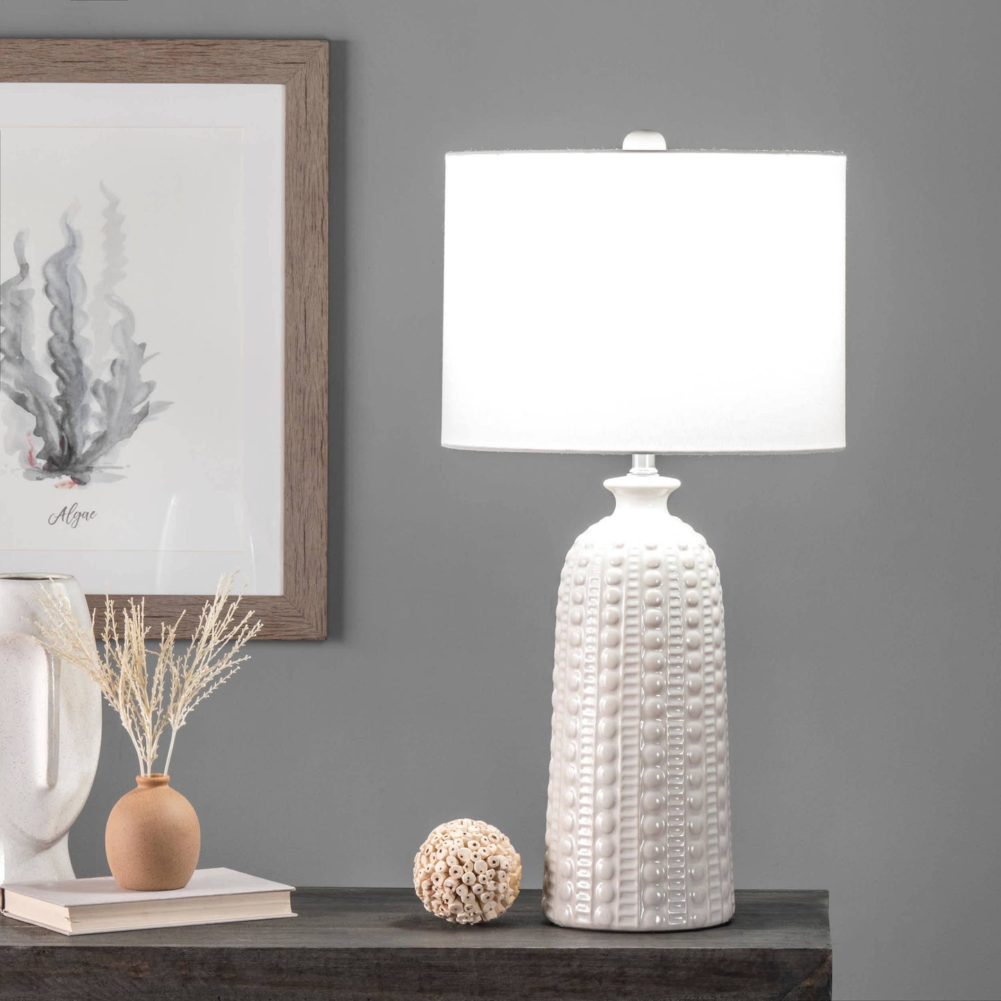 Flint 30" Ceramic Table Lamp: Navy / 100% Ceramic / 30" H x 15" W x 15" D - Edwina Alexis