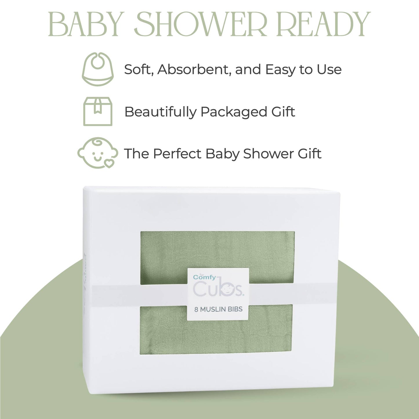 Muslin Cotton Baby Bibs Adjustable Size by Comfy Cubs: White / Pack of 4 - Edwina Alexis