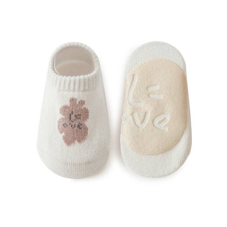 Kids Girl Embroidered Pattern Non-Slip Floor Soft Socks: White / S (0-1Y) - Edwina Alexis