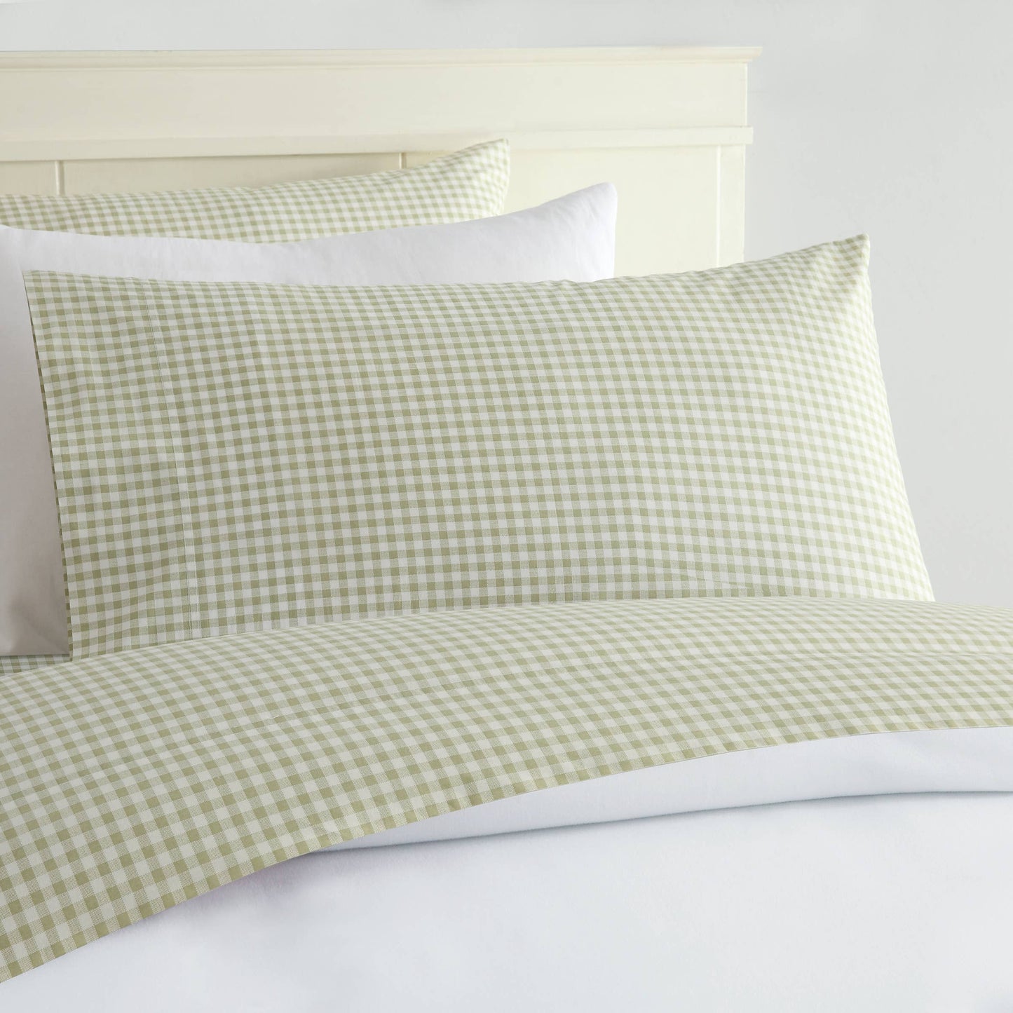 GINGHAM PRT SHEET SET TW GREEN - Edwina Alexis