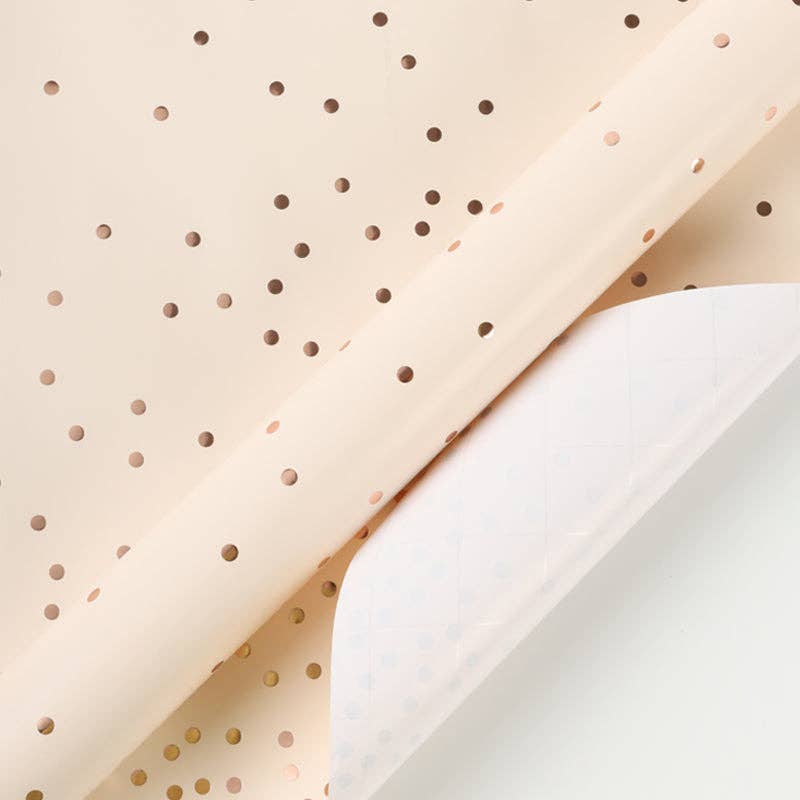 30" x 10' Wrapping Paper | Rose Gold Metallic Small Dot - Edwina Alexis