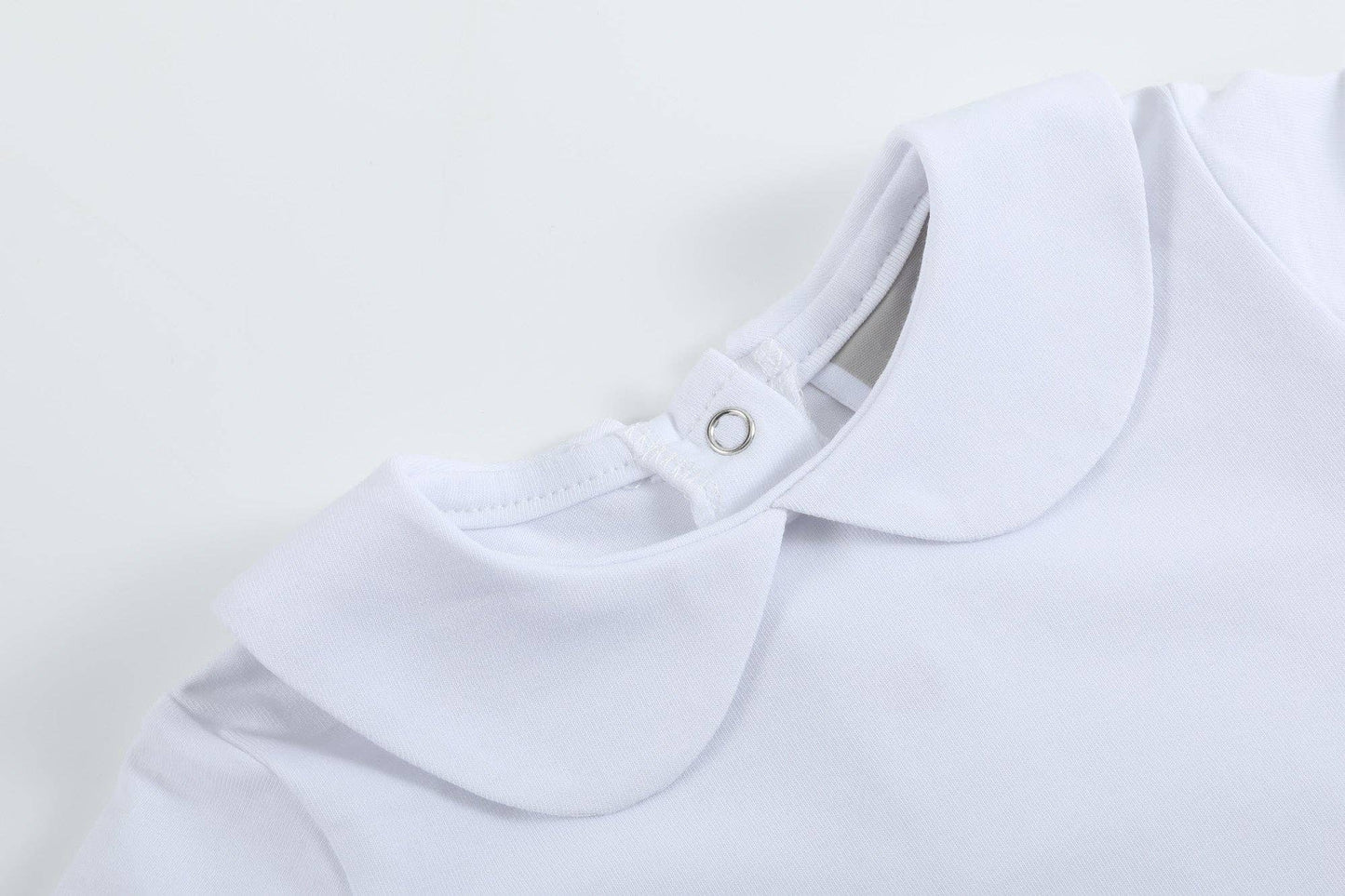 The Perfect Onesie - White Collar Baby Romper Girl or Boy: 12-18M