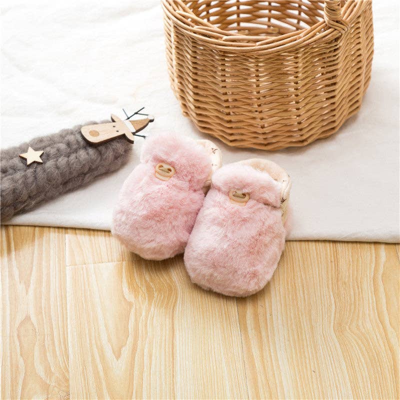 Newborn Baby Solid Color Plush Warm Shoes Outfits In Autumn: White / XS (0-6M) - Edwina Alexis