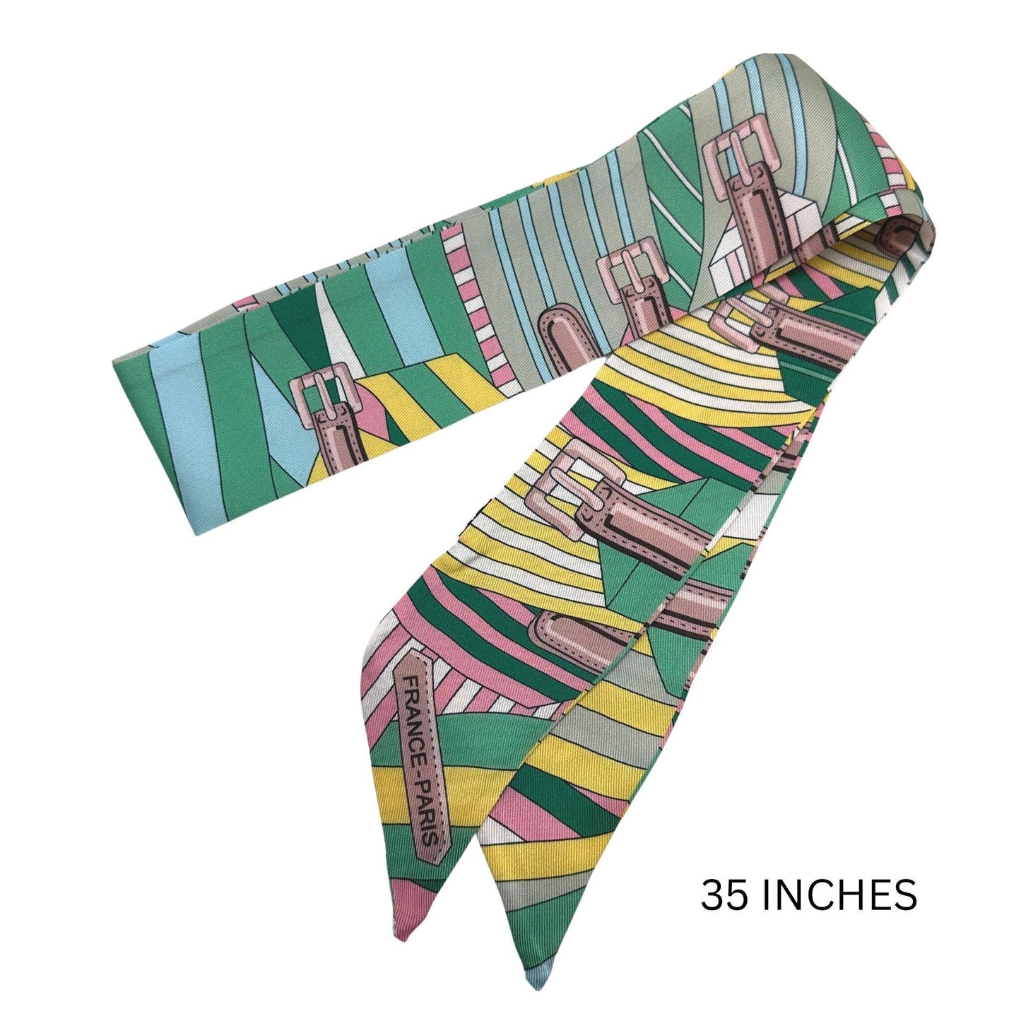 France Paris Scarf: Pink & Green - Edwina Alexis
