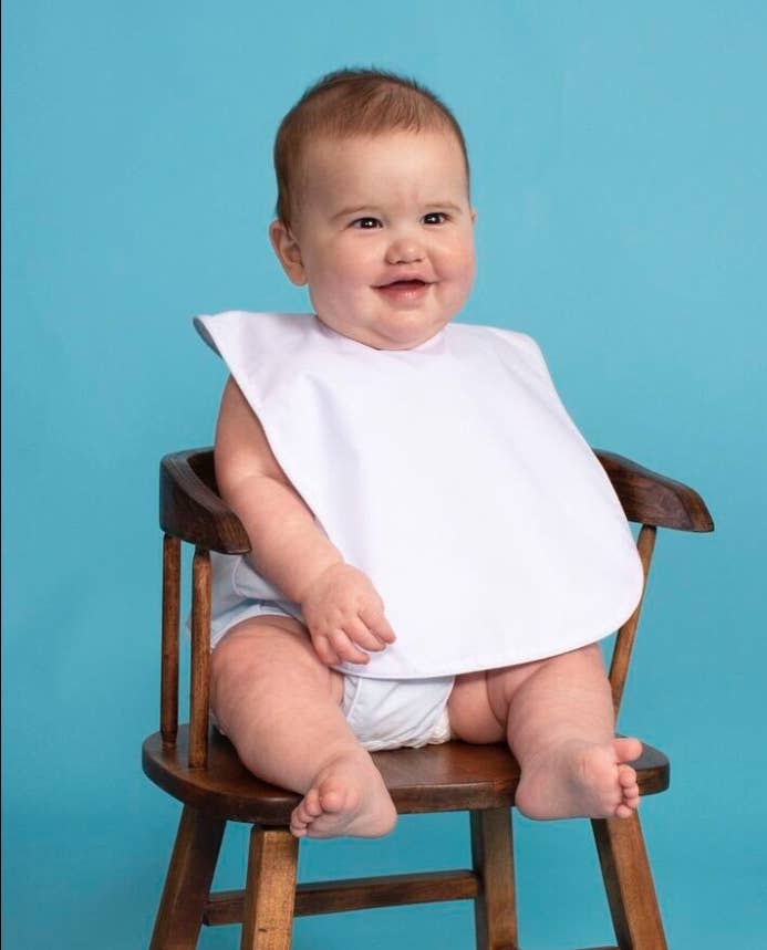 Brookshire Bib - White with White Piping: One Size - Edwina Alexis