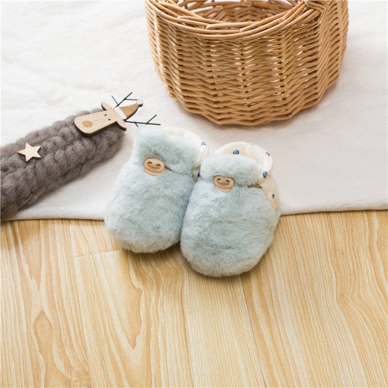 Newborn Baby Solid Color Plush Warm Shoes Outfits In Autumn: White / XS (0-6M) - Edwina Alexis