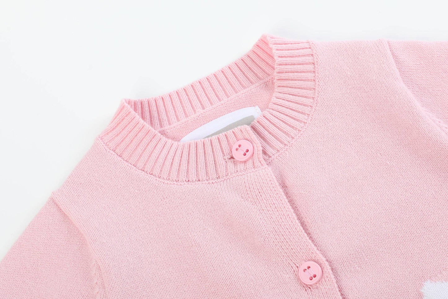 Pink Knit Easter Bunny Cardigan: 18-24M