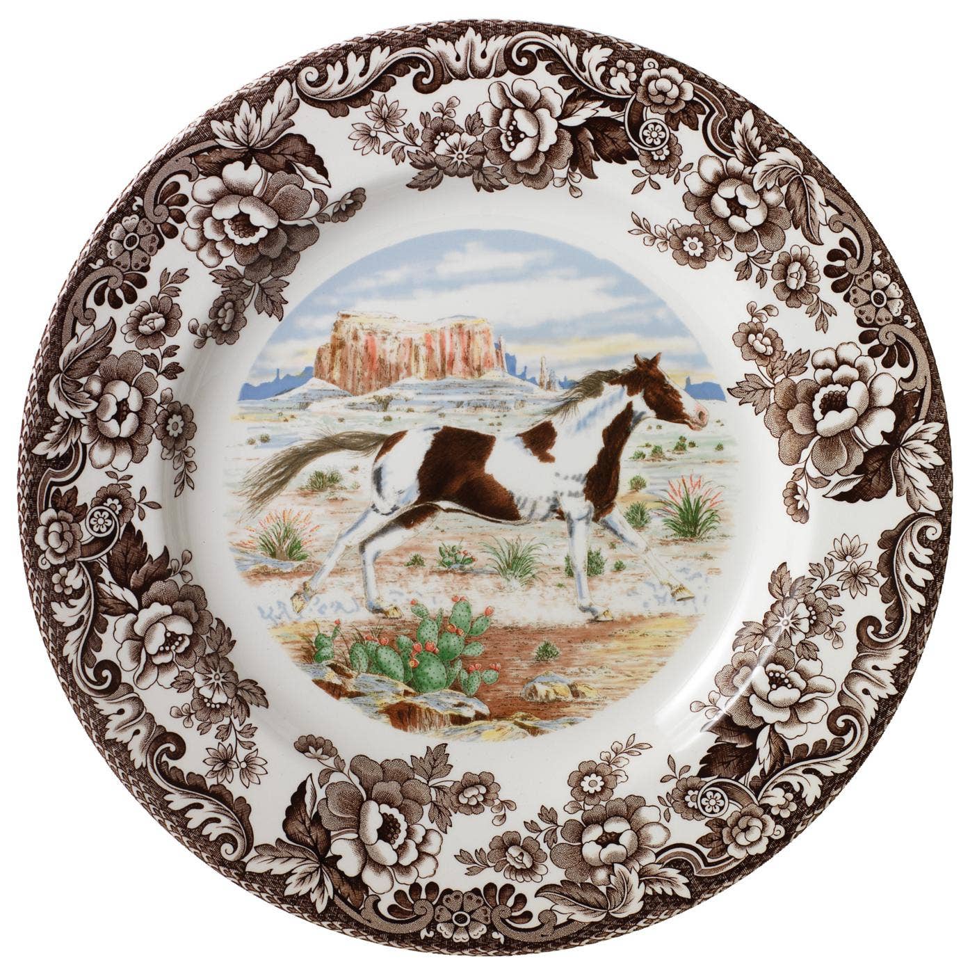 Woodland Horses Dinner Plate 10.5" Paint