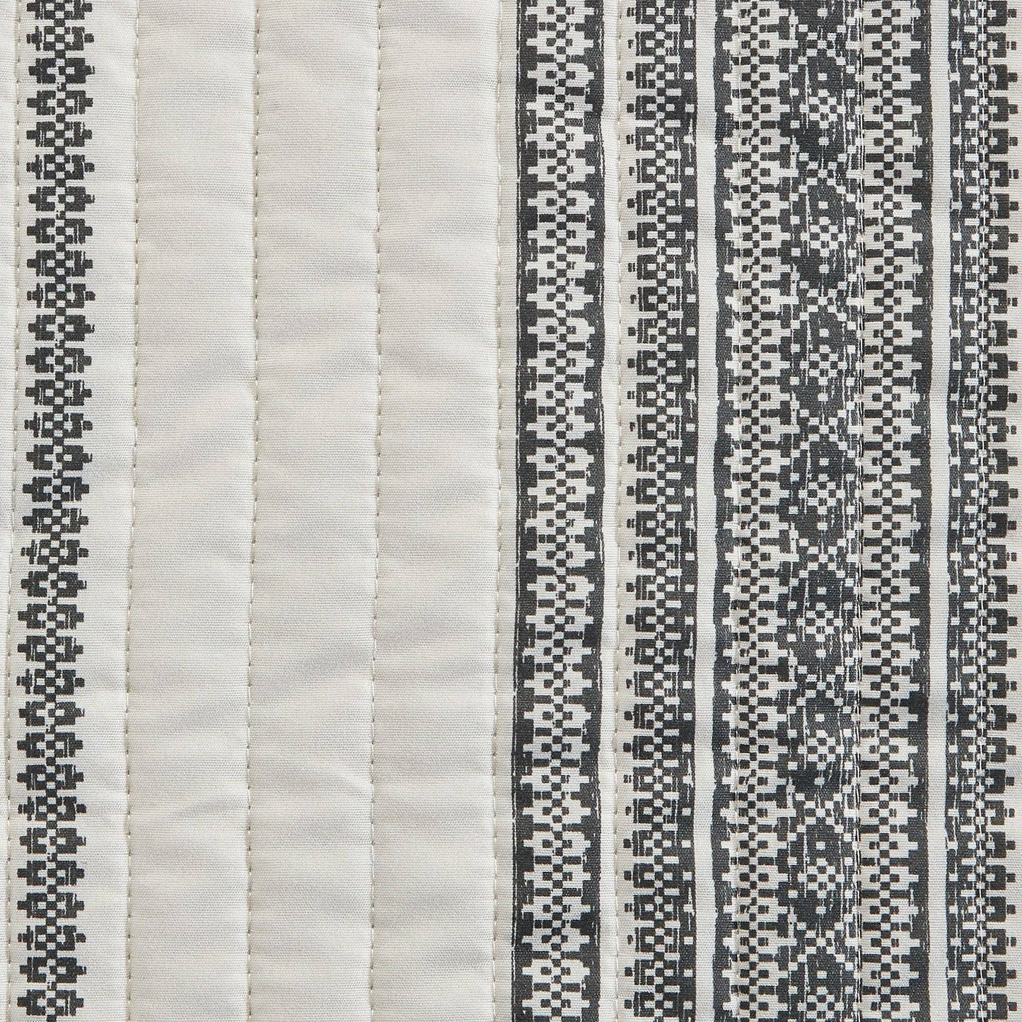 3-Piece Stripe Quilt - Wesley Collection: Wesley - White/Green / Twin - Edwina Alexis