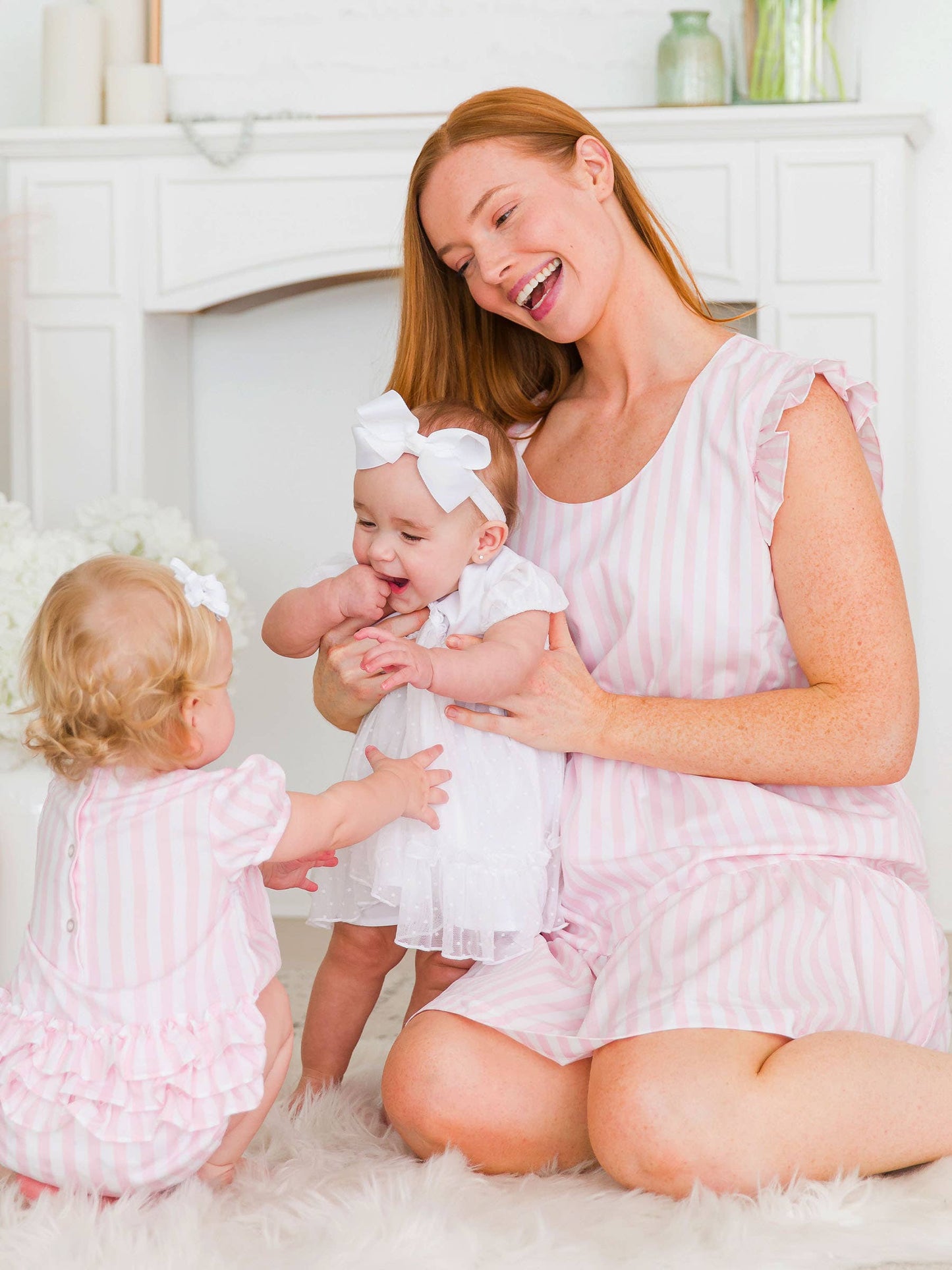 Baby Girls White Dotted Tulle Dress & RuffleButt Set: White / 12-18m
