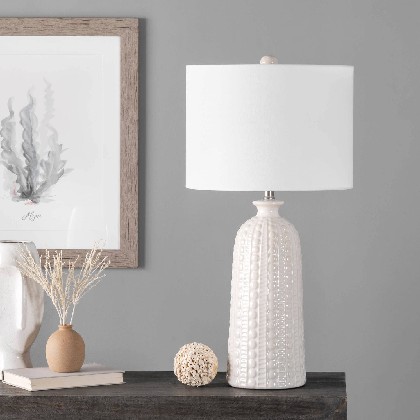 Flint 30" Ceramic Table Lamp: Navy / 100% Ceramic / 30" H x 15" W x 15" D - Edwina Alexis