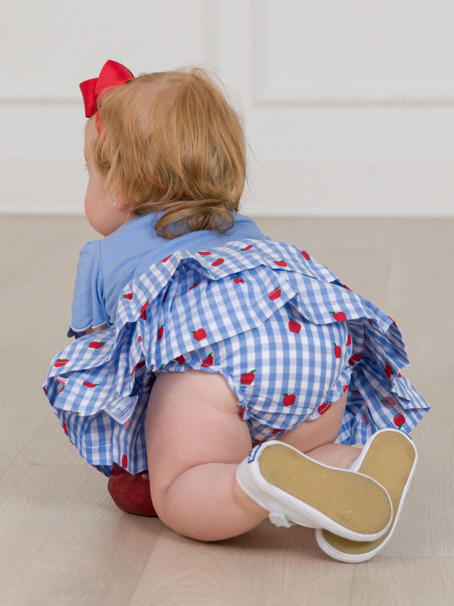 Baby Girls Apple Orchard Classic Gingham Short Sleeve Skirted Romper
: Blue / 12-18m