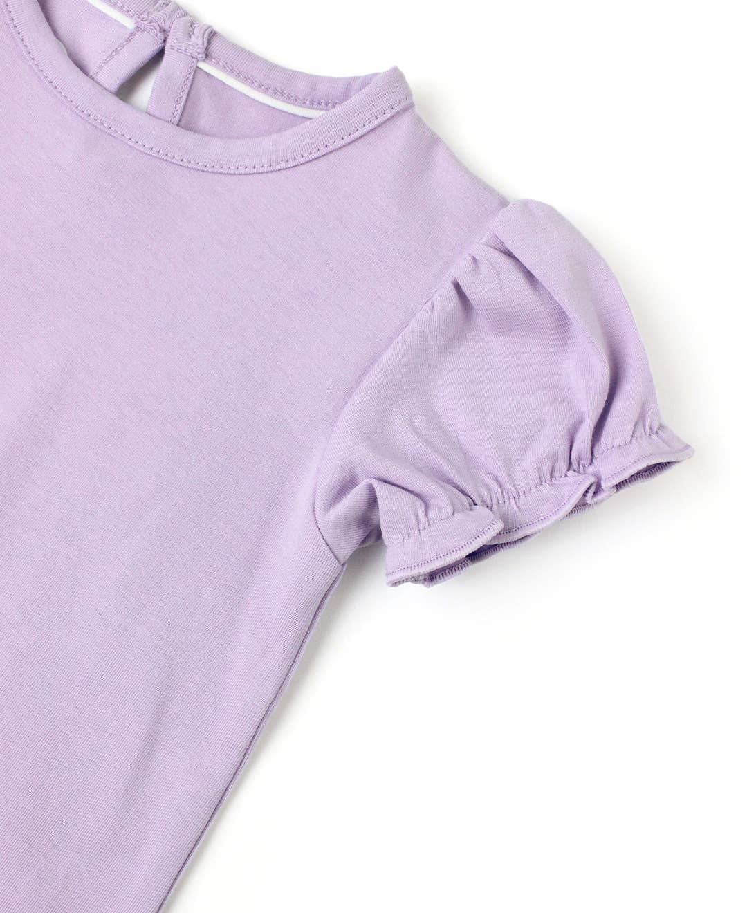 Baby Girls Lavender Knit Puff Short Sleeve Bodysuit: Purple / 12-18m