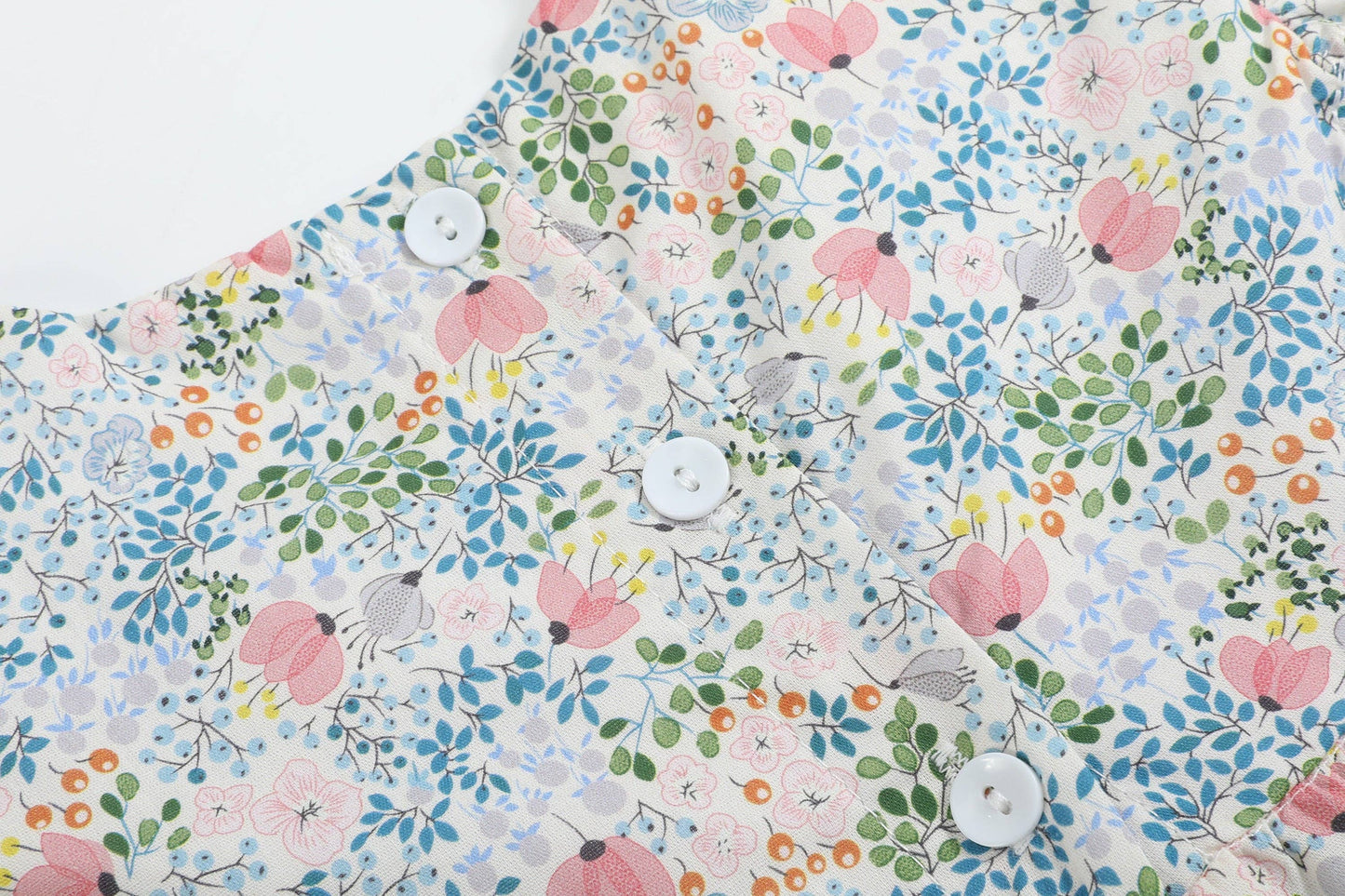 Pink Floral Print Smocked Futter Romper: 12-18M