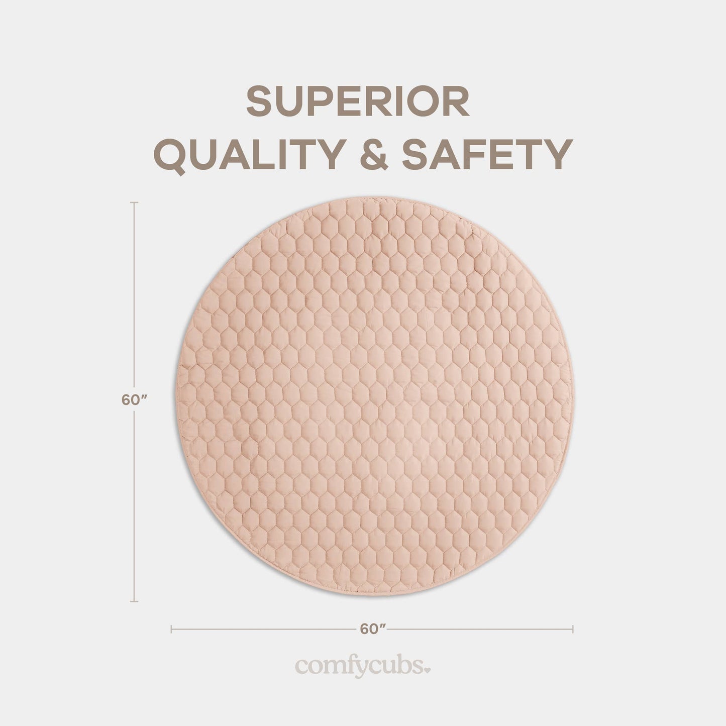 Premium Play Mat with Non-Slip Bottom by Comfy Cubs: Blush / Rectangle 36" X 60" - Edwina Alexis