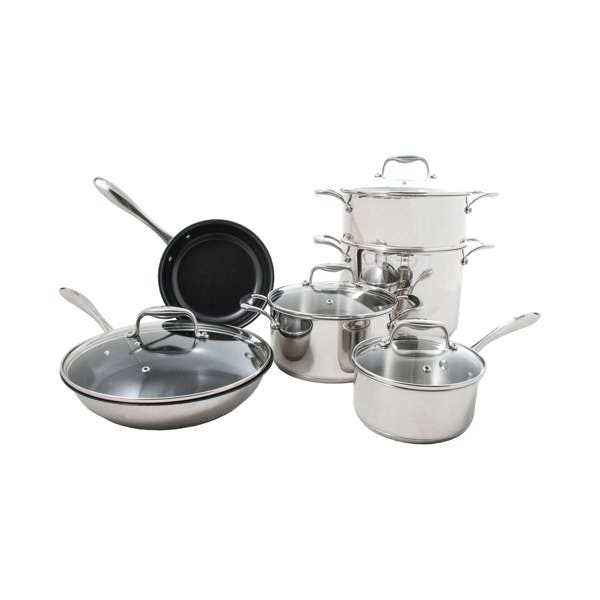 Stainless Steel Ceramic Nonstick 10pc Cookware Set PTFE Free: Housewarming - Edwina Alexis