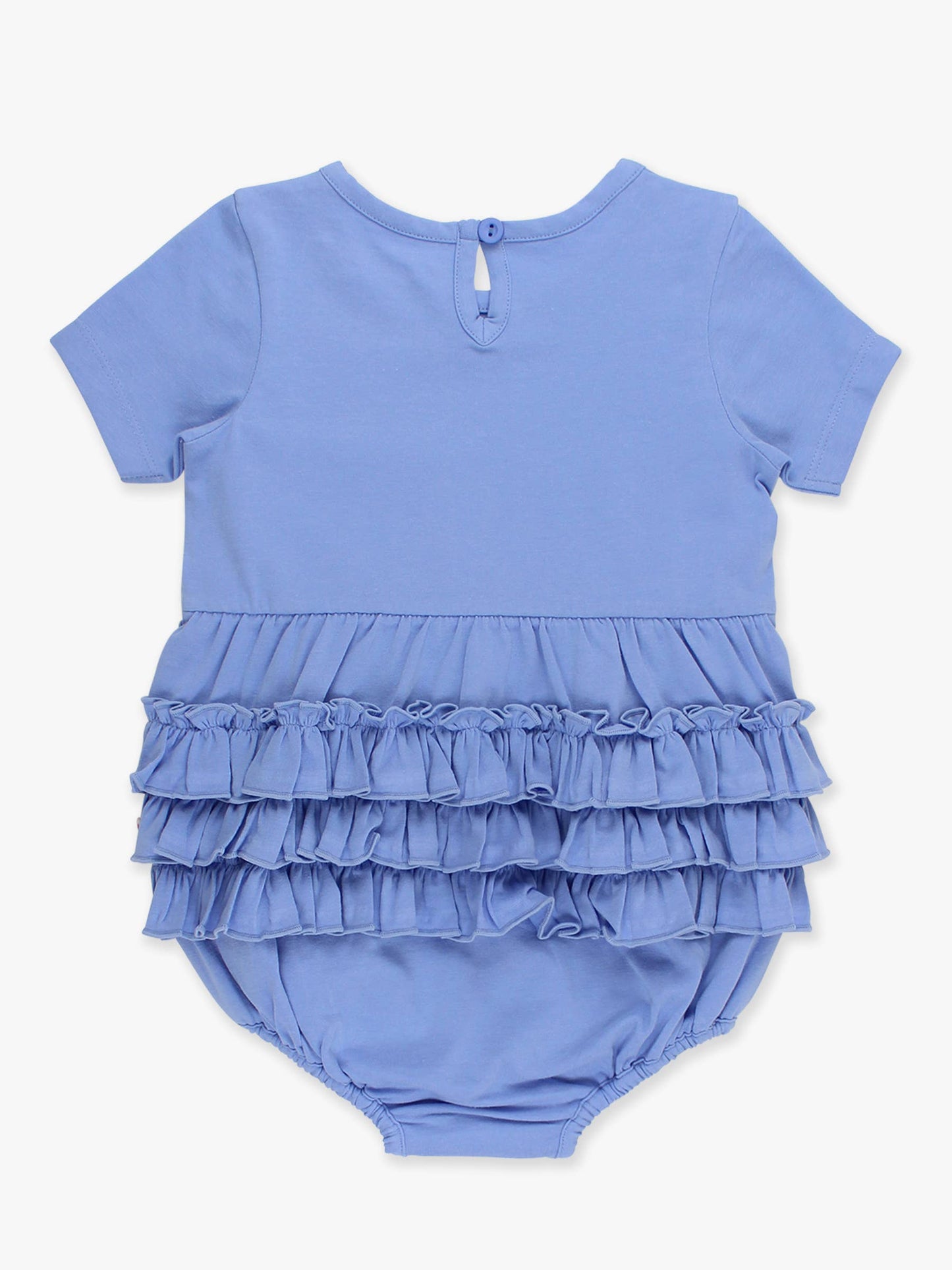 Baby Girls Periwinkle Blue Knit Short Sleeve Bow Bubble Romper
: Blue / 12-18m