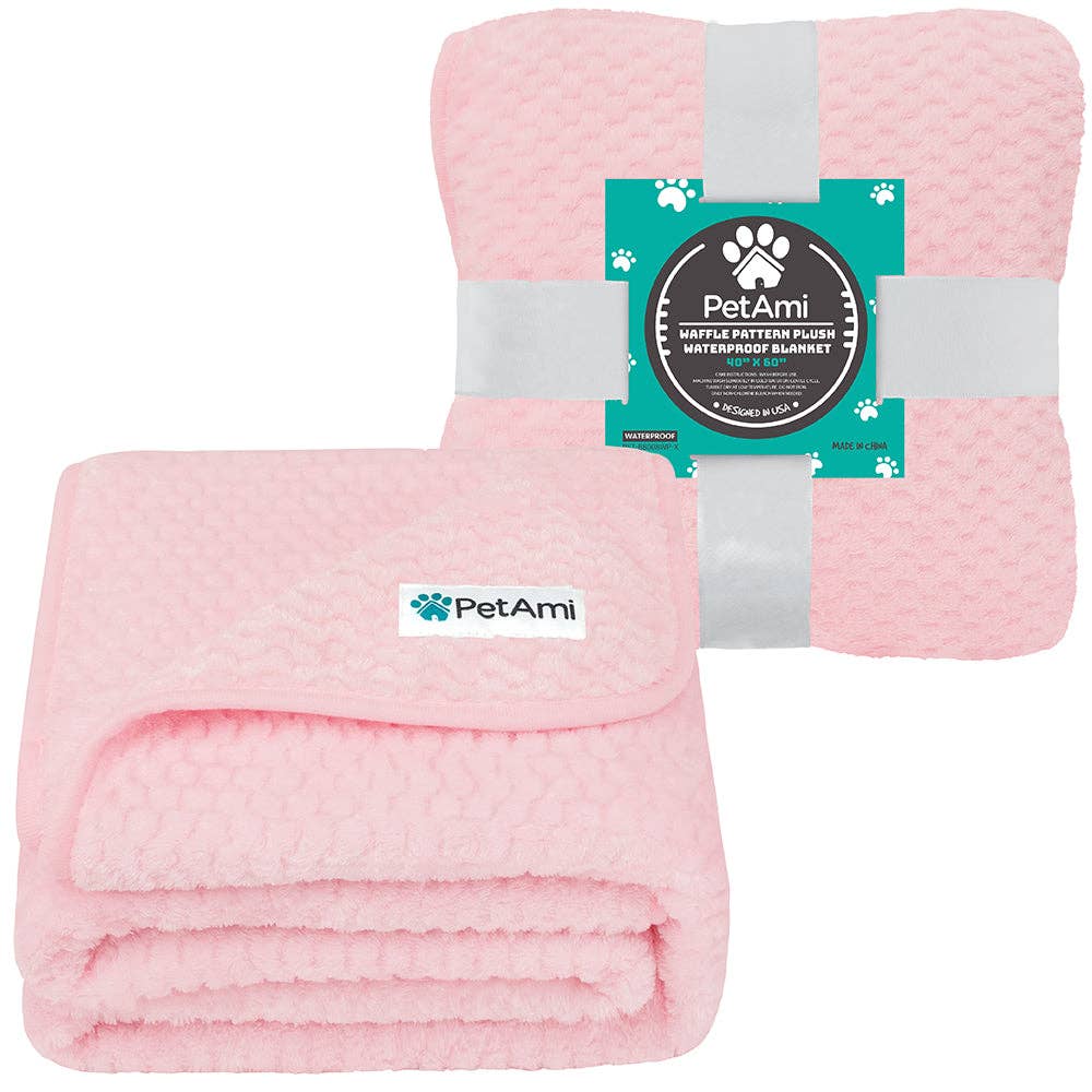 Waterproof Waffle Textured Pet Blanket: Gray / X-Large - 60" x 80" - Edwina Alexis