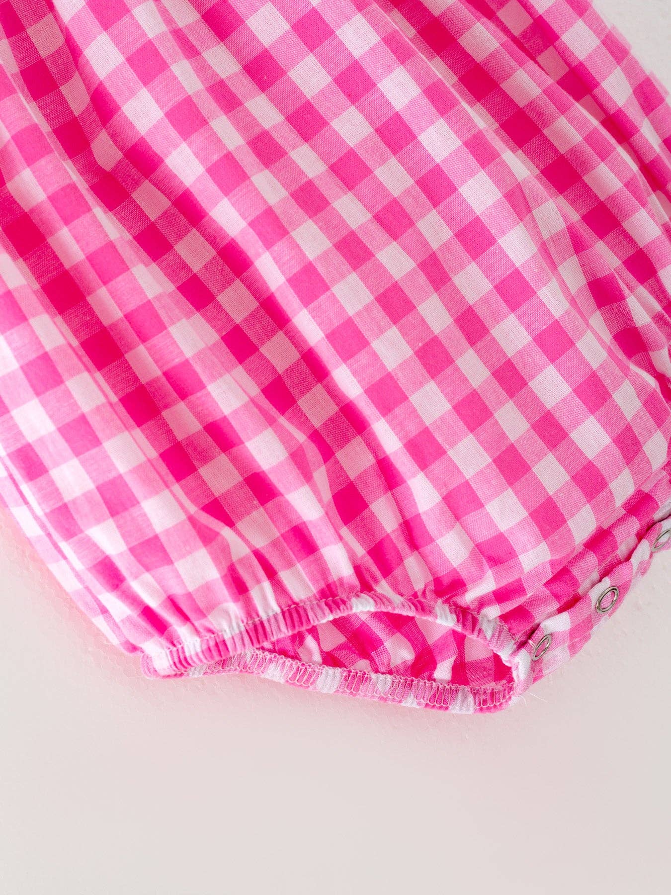 Halloween Pink Baby Girls Woven Smocking Embroidered Plaid Romper: 12M - Edwina Alexis