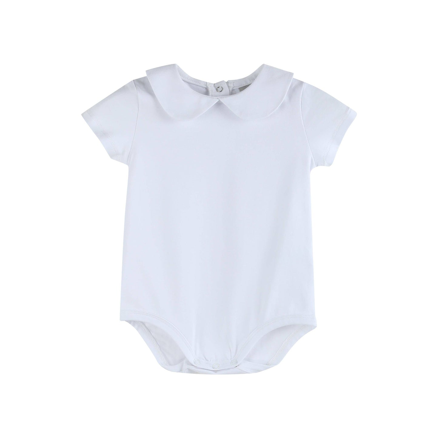 The Perfect Onesie - White Collar Baby Romper Girl or Boy: 12-18M