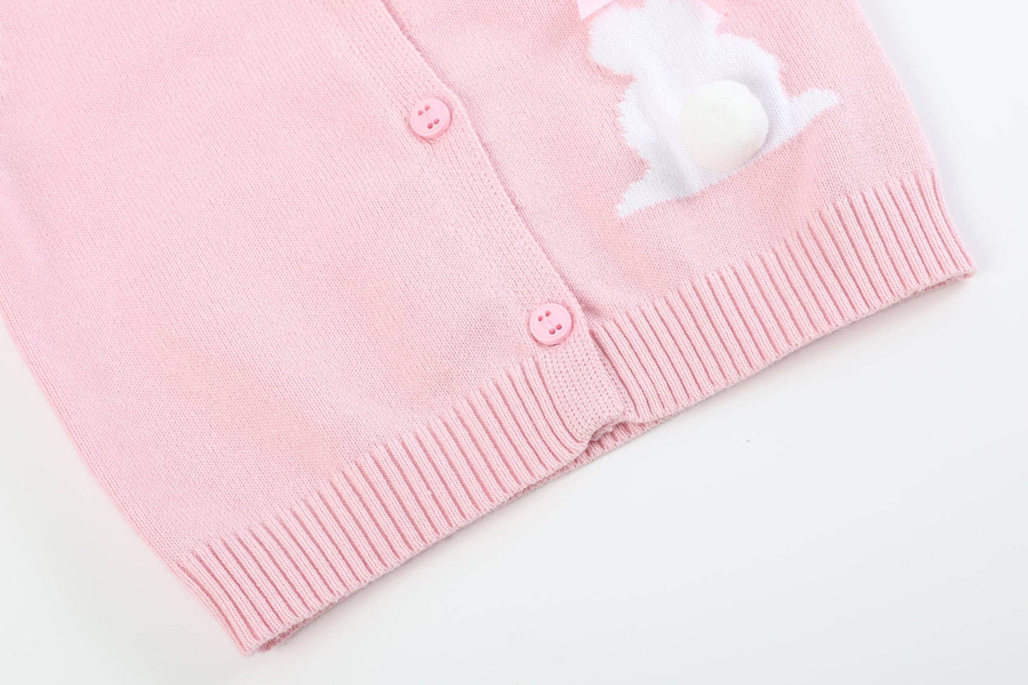 Pink Knit Easter Bunny Cardigan: 18-24M
