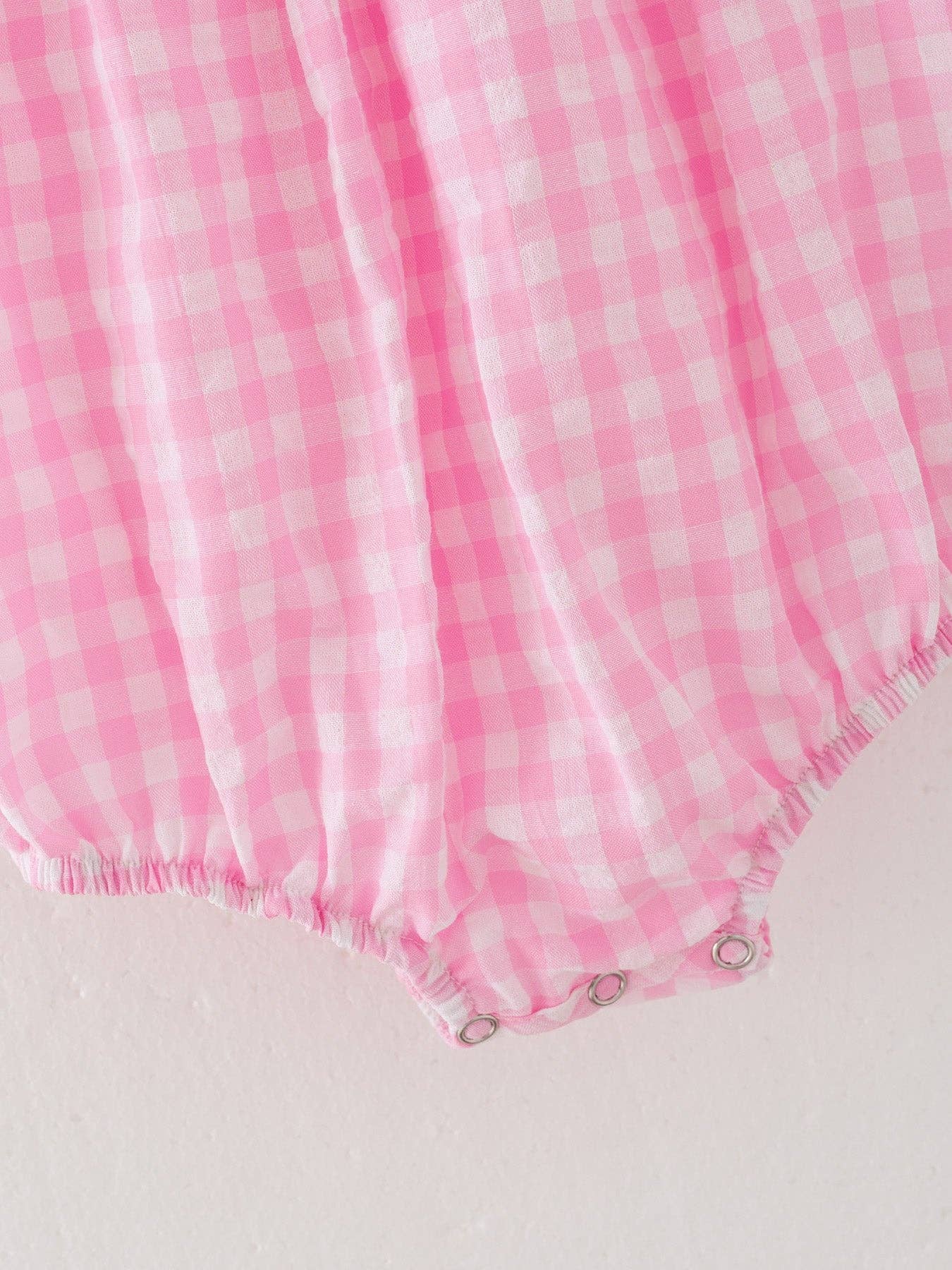 Farm Pink Smocking Embroidered Girls Romper: 3M - Edwina Alexis