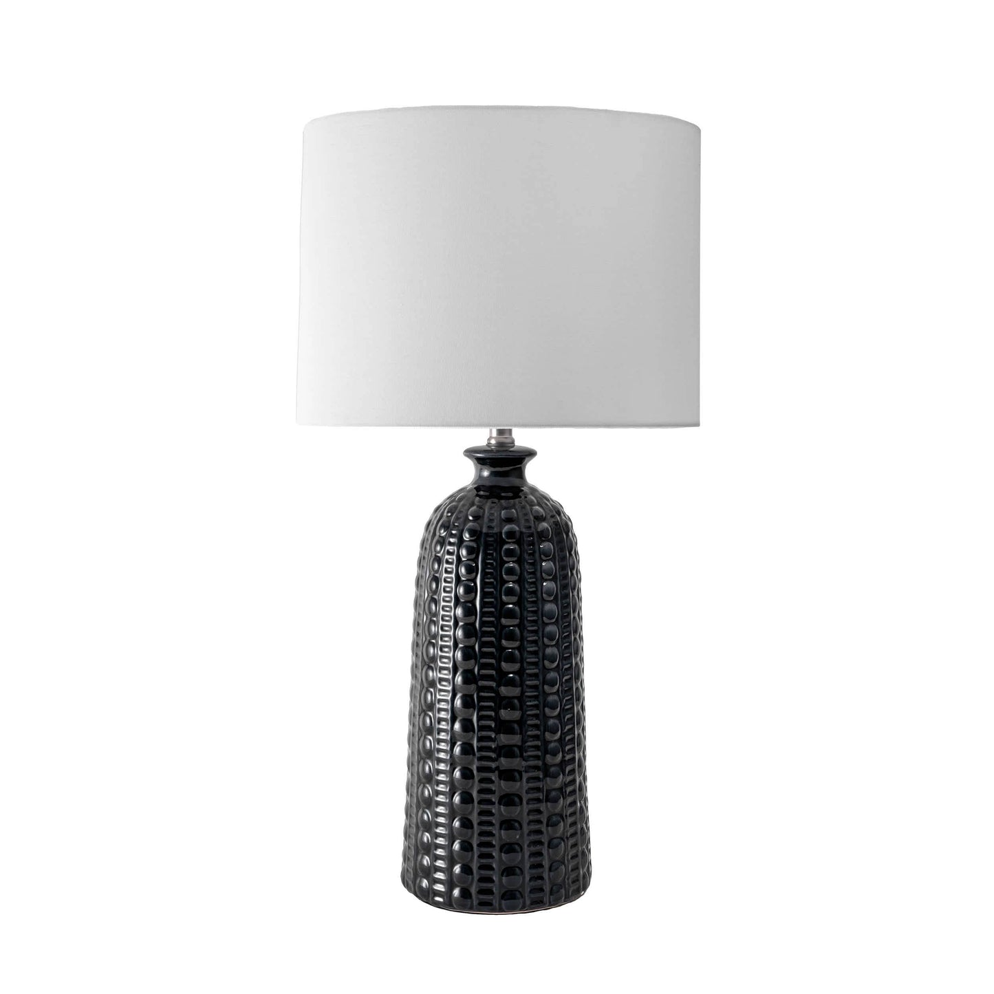 Flint 30" Ceramic Table Lamp: Navy / 100% Ceramic / 30" H x 15" W x 15" D - Edwina Alexis