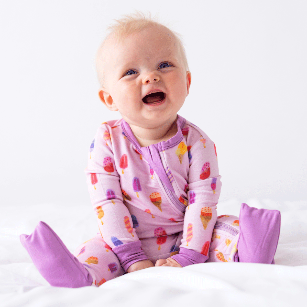 Baby Bamboo Pajamas w/ DreamCuffs® - Pink Popsicle: 12 - 18 Months