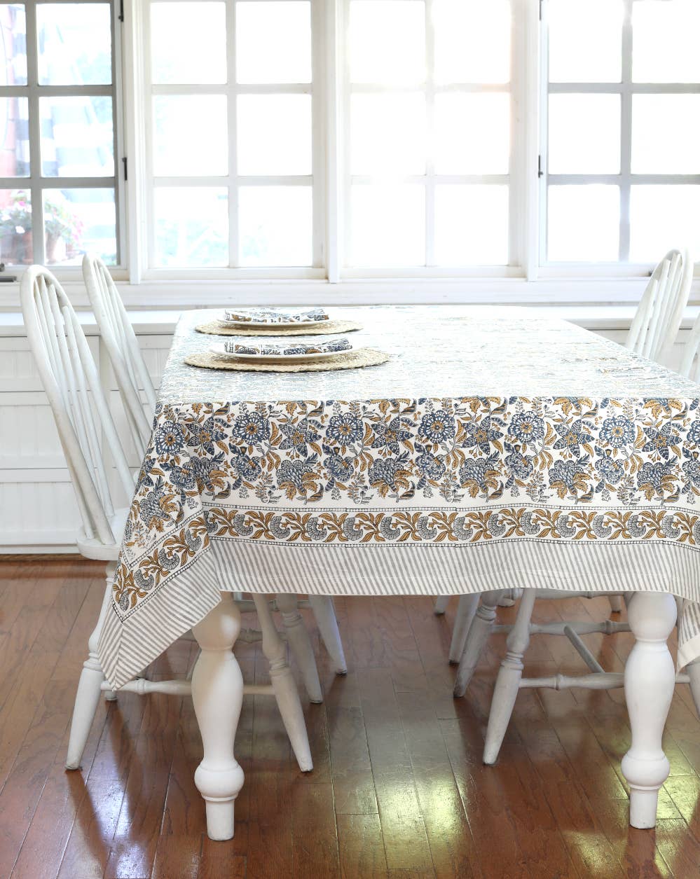 Tablecloth Cordoba Caramel Indigo: 60x92 - Edwina Alexis