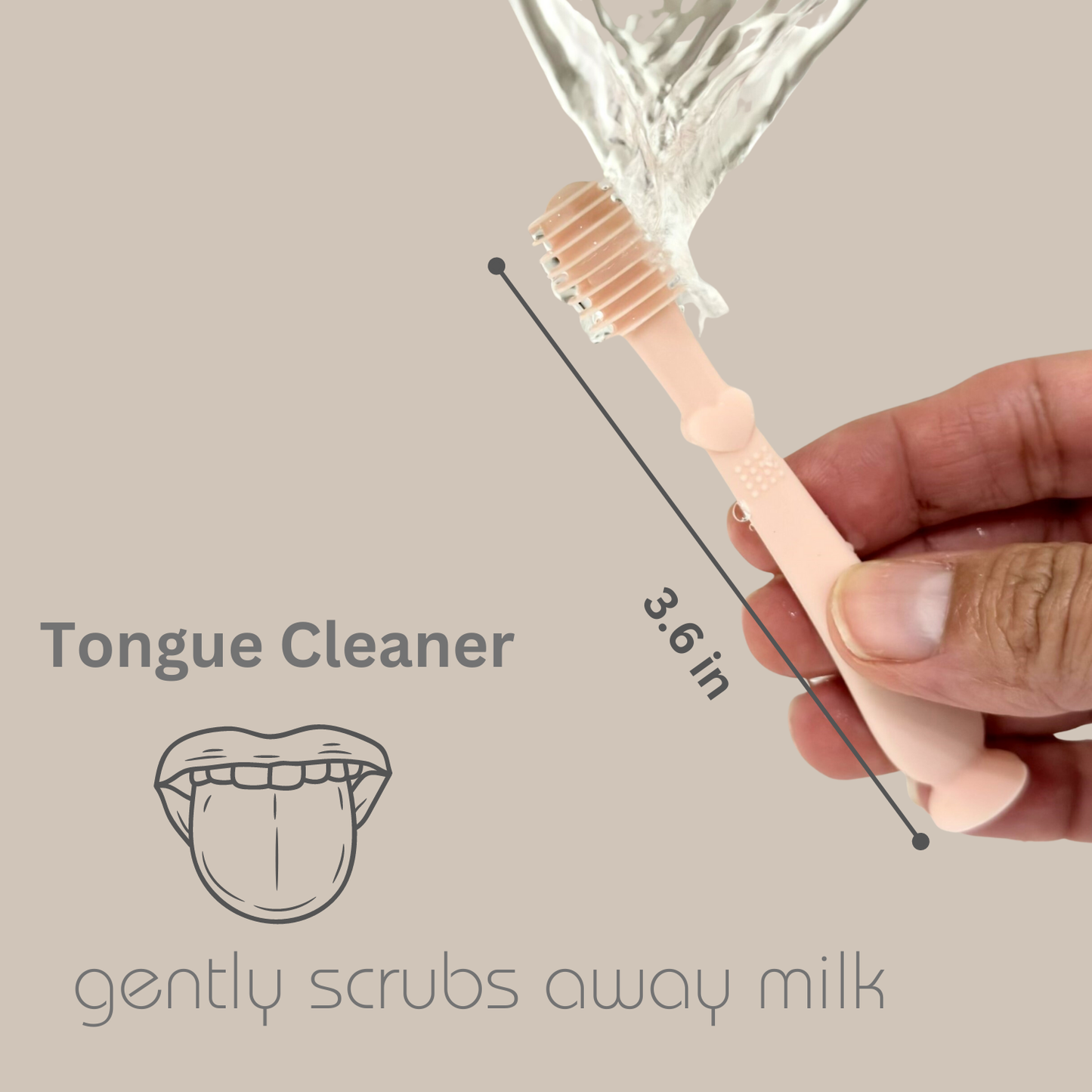 Baby Finger Toothbrush & Tongue Cleaner Oral Set 3m+ (Ivory) - Edwina Alexis