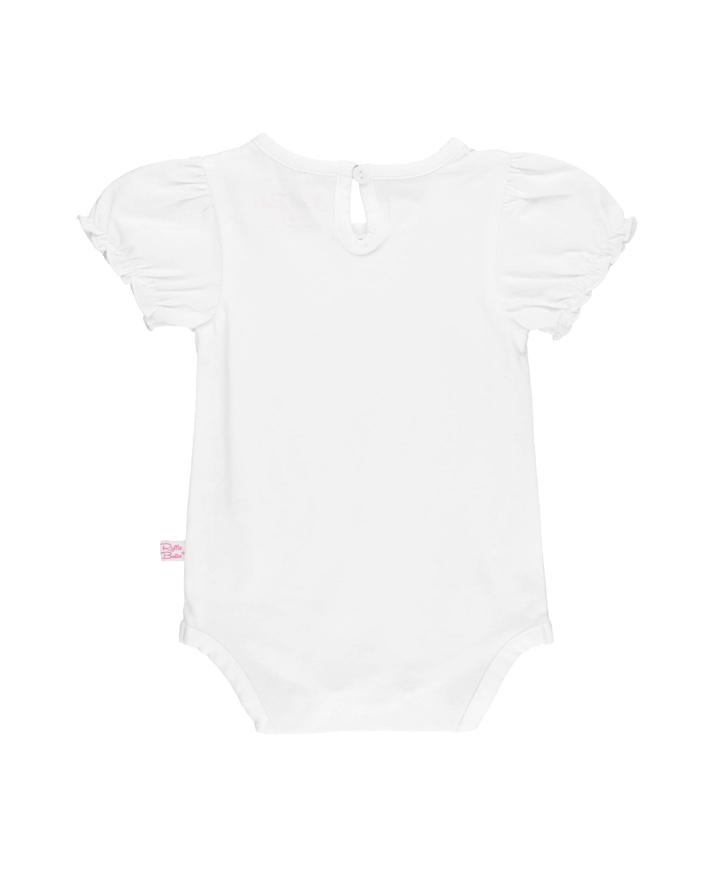 Baby Girls White Knit Puff Short Sleeve Bodysuit: White / 12-18m