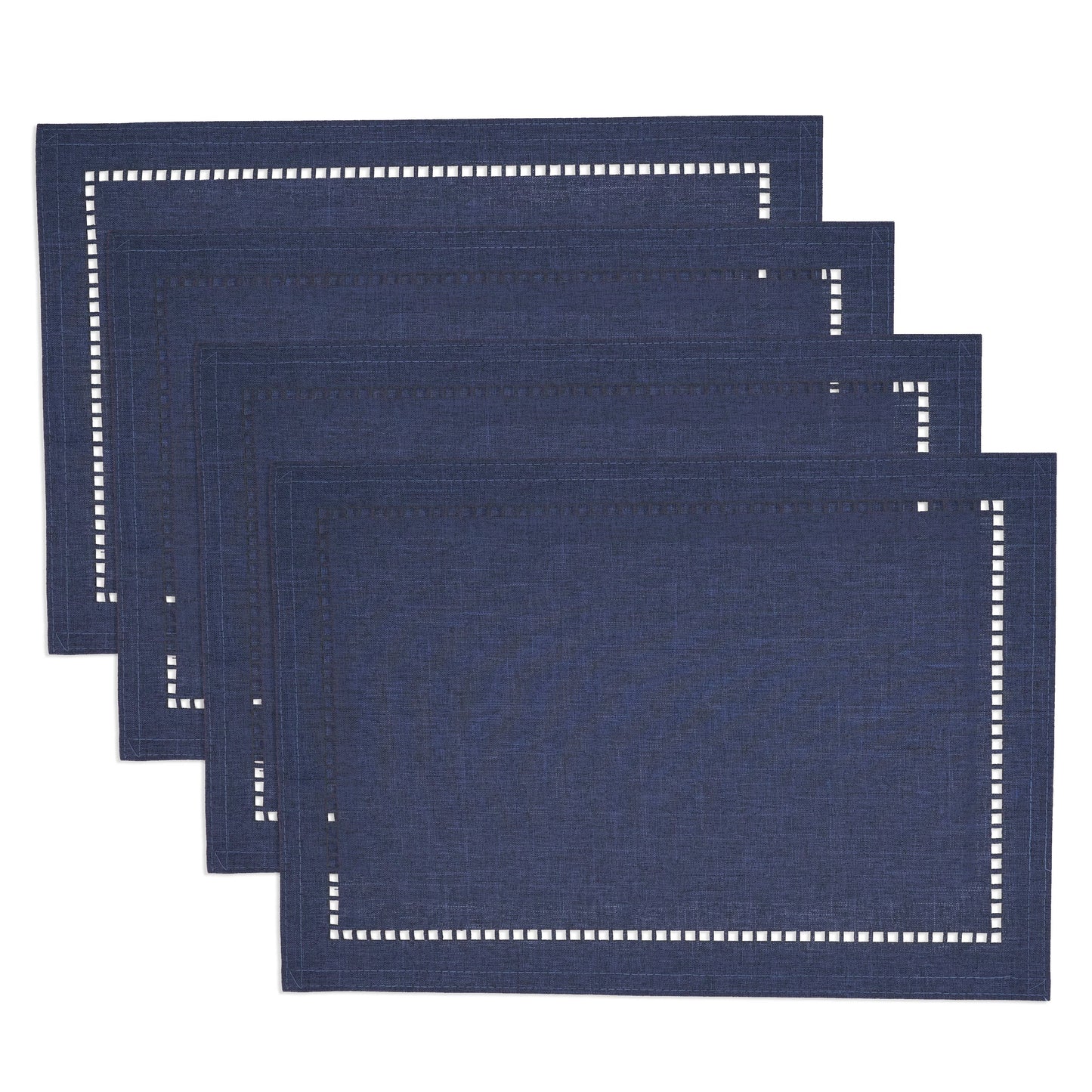 Laser-Cut Hemstitch Placemat: Navy Blue / 13"x19" - Edwina Alexis