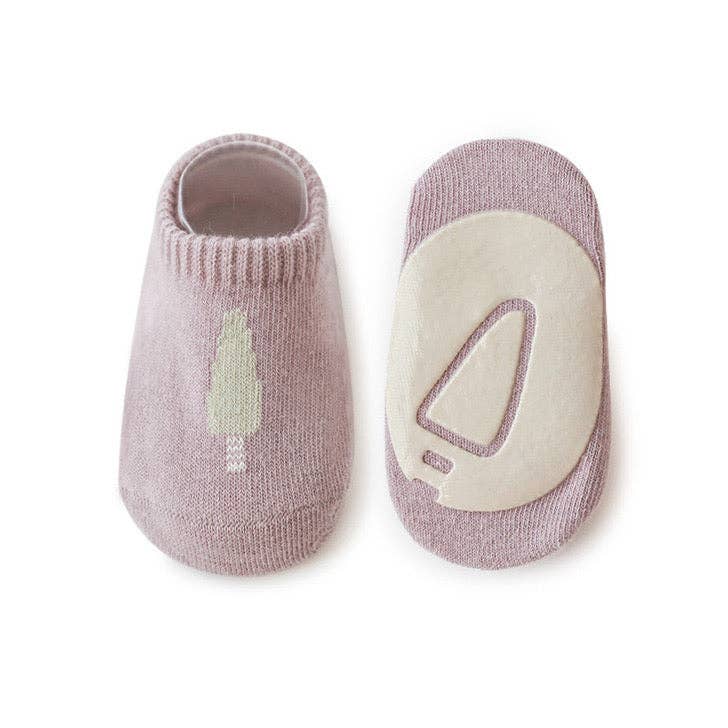 Kids Girl Embroidered Pattern Non-Slip Floor Soft Socks: White / S (0-1Y) - Edwina Alexis
