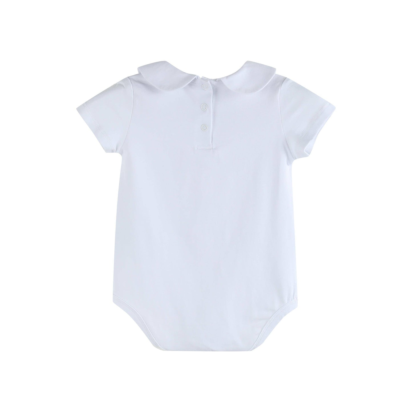 The Perfect Onesie - White Collar Baby Romper Girl or Boy: 12-18M