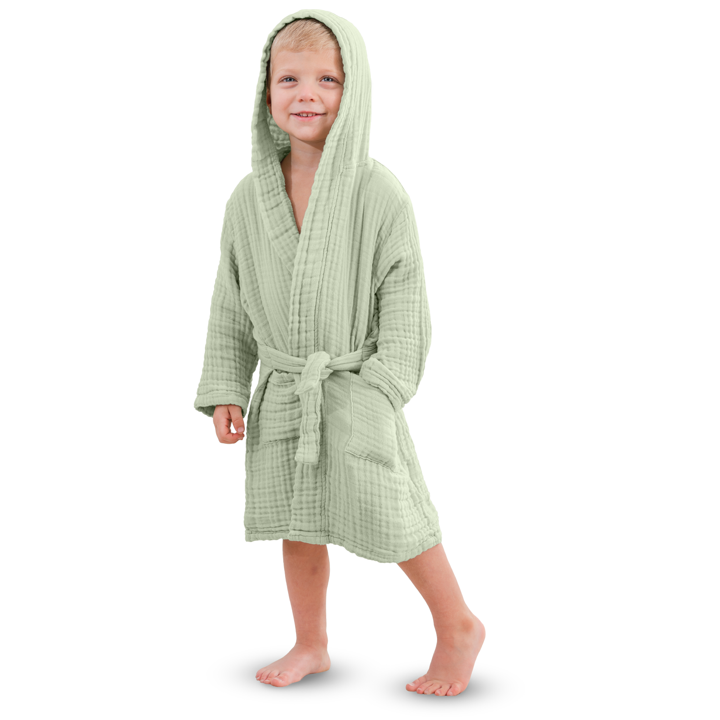 Muslin Bath Robe for Kids by Comfy Cubs: Blush / 6-12 Months - Edwina Alexis