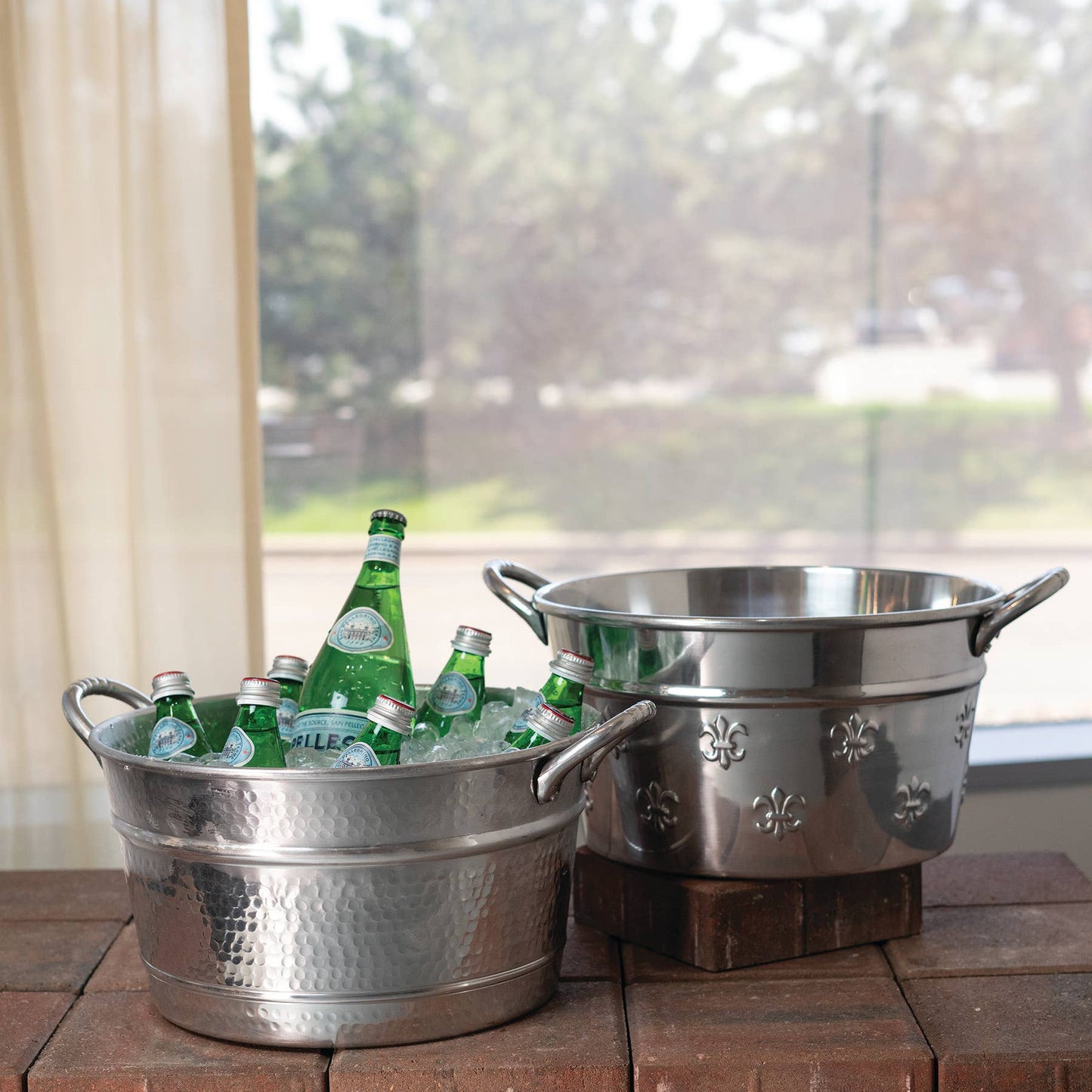 Hammered Beverage Tub with Handles - Edwina Alexis