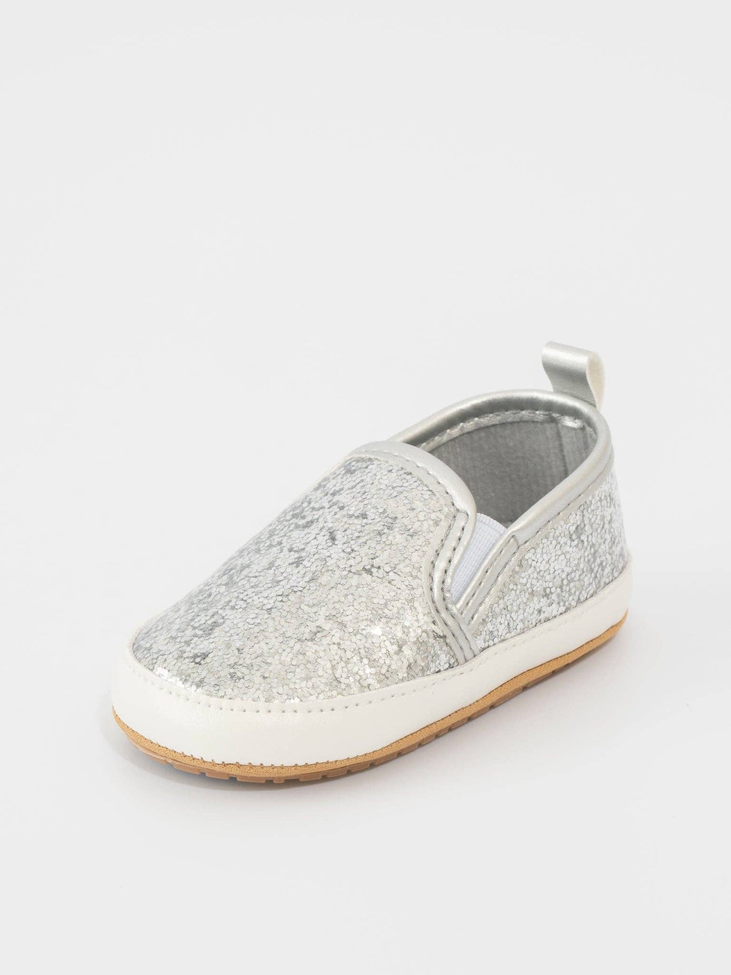 Glitter Slip On Baby Shoe Silver: 12/18MOS